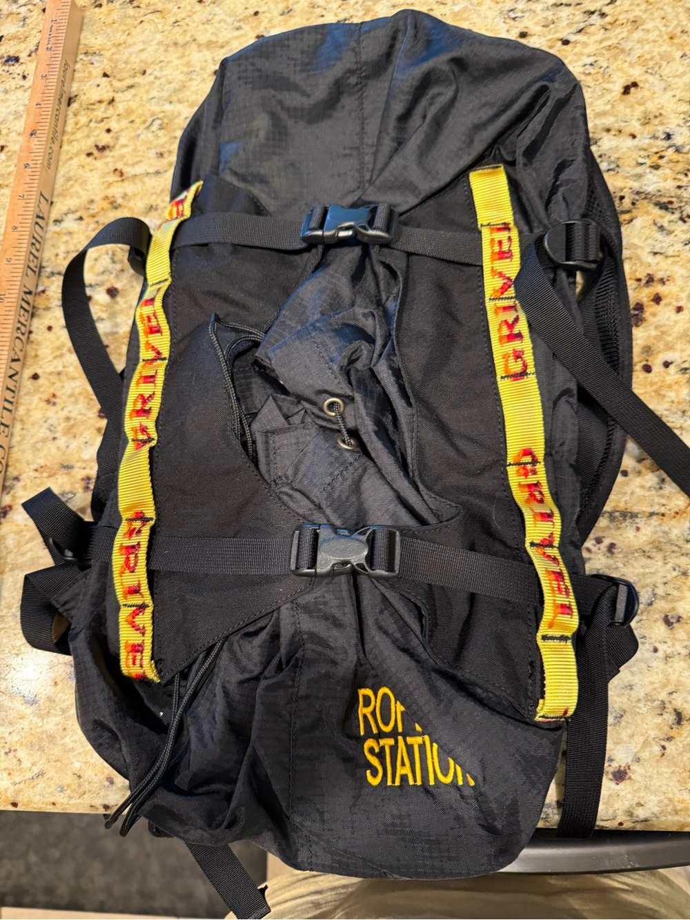 Grivel Black Rope Climbing Backpack with Detachable Tarp